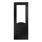 Clarendon black prefinished internal door with glass flat image.