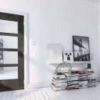 Deanta Montreal Prefinished Dark Ash Grey Internal FD30 Fire Door with Glass.